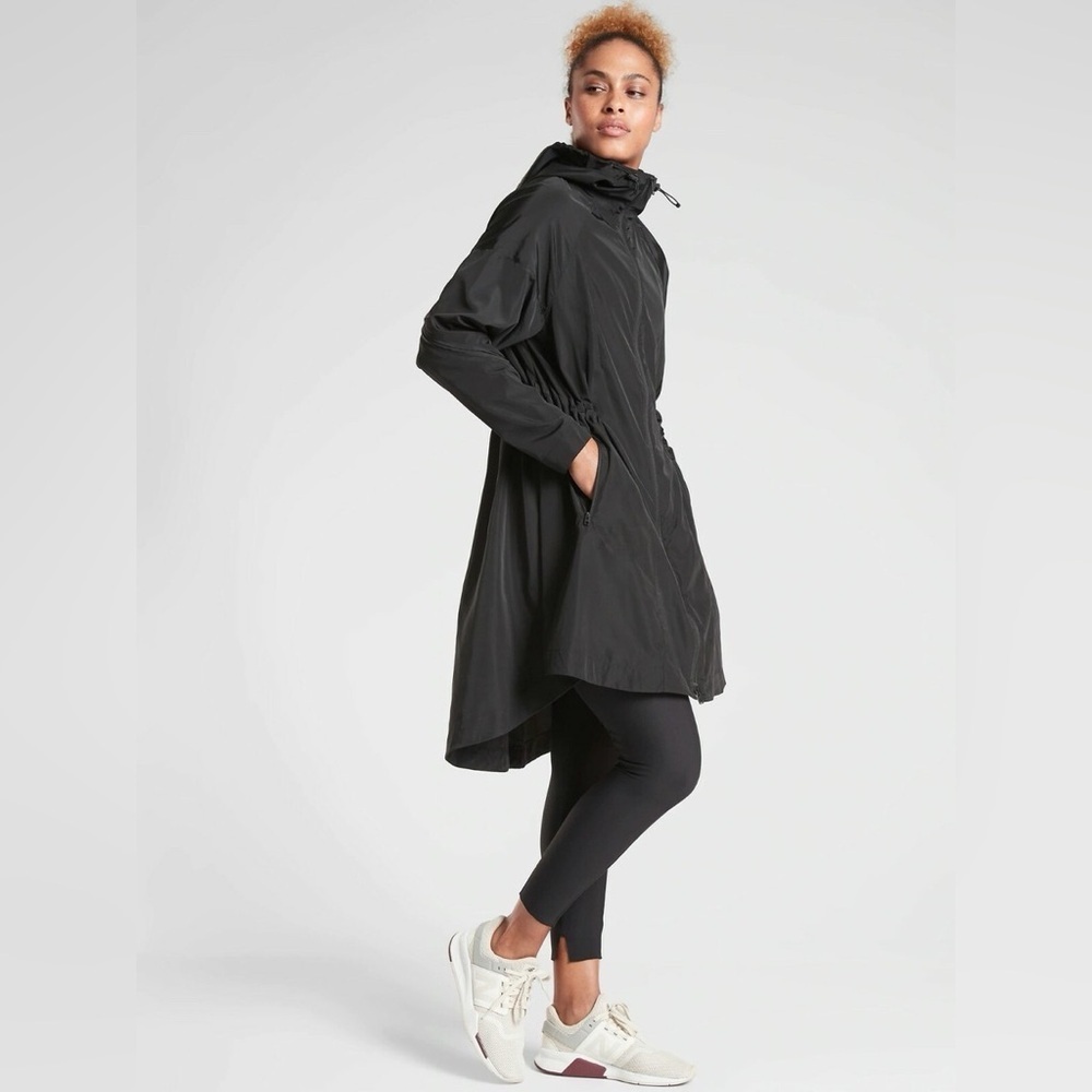 Athleta Solar Wind & Rain Anorak Jacket, Grey/Silver Medium Tall - Picture 1 of 15